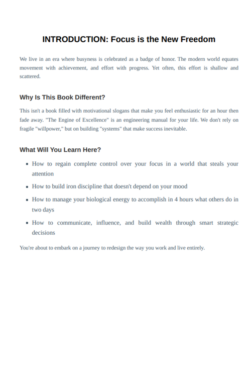The Engine of Excellence The Practical Guide to Sustainable Success — From Deep Focus to Wealth Building